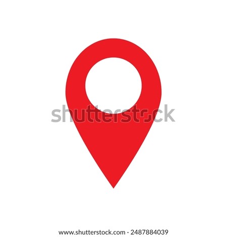 pin point icon. red map location symbol isolated on white background. vector illustration