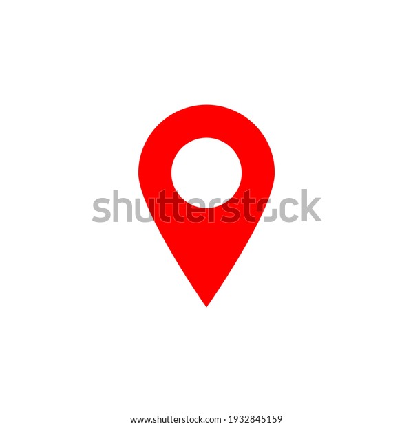 Pin Point Icon Red Map Location Stock Vector (Royalty Free) 1932845159 ...