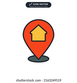 pin point icon symbol template for graphic and web design collection logo vector illustration