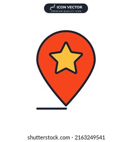 pin point icon symbol template for graphic and web design collection logo vector illustration