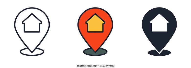 pin point icon symbol template for graphic and web design collection logo vector illustration