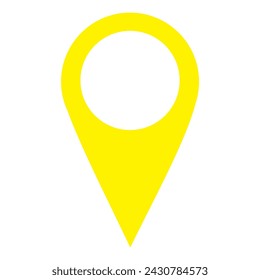 pin point icon. yellow map location symbol isolated on white background. vector illustration, eps10