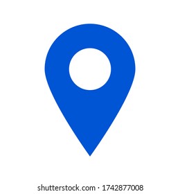 pin point icon.blue map location pointer isolated on white background. vector illustration