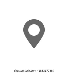 pin point icon.grey map location symbol isolated on white background. vector illustration