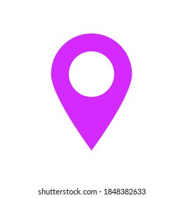 pin point icon.purple map location symbol isolated on white background. vector illustration