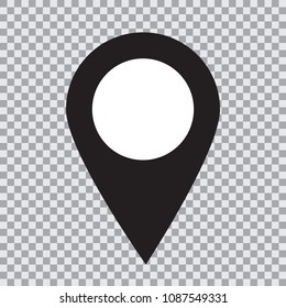 Pin point isolated icon. Pin point symbol. Pin point sign. Pin point icon for website, gps navigator, apps, business card.