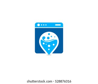 Pin Point Laundry Logo Design Template