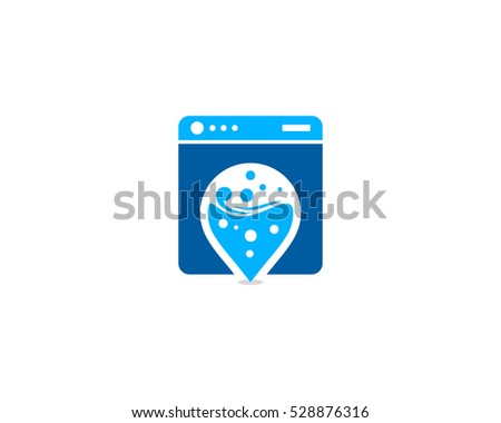 Pin Point Laundry Logo Design Template