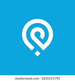 Pin Point Letter P Logo design vector template