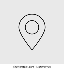 pin point line icon isolated on grey background. vector illustration