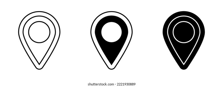 icono de ubicación de punto de anclaje. icono de línea, sólido, pegatina