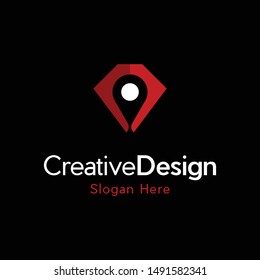 Pin Point Location Icon Modern Logo