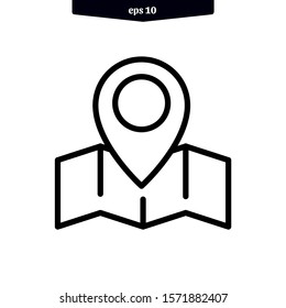 Pin point location icon. vector illustration