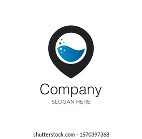 pin point locator vector logo design template