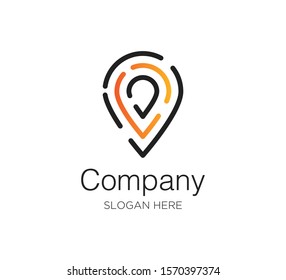 pin point locator vector logo design template
