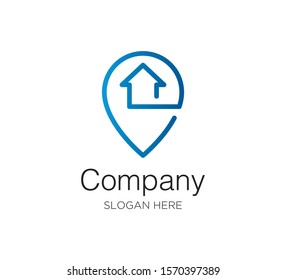 pin point locator vector logo design template