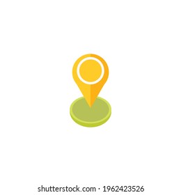 Pin Point Logo can be used for company and other, Vector map illustration with markers and clouds, 