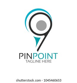 Pin Point Logo Icon Template Design. Vector Illustration