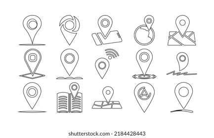 Pin Point Logo set can be used for company, icon, and others. Location color icon set for  web design.