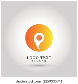 Pin and Point Logo. Symbol and Icon Vector Template