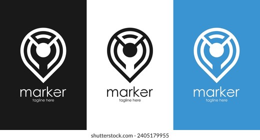 pin point map location logo design