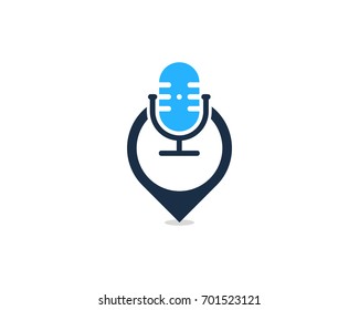Pin Point Podcast Icon Logo Design Element