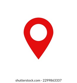 pin point. red location pointer symbol isolated on white background