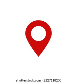 pin point. red location symbol isolated on white background