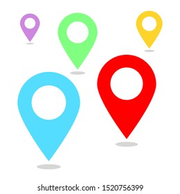 pin point set with different color isolated on white background. vector illustration