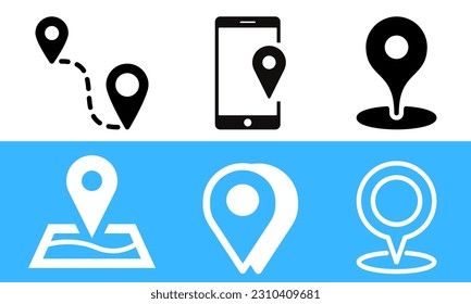 Pin point set icon design vector illustration. Map location pin point bundle