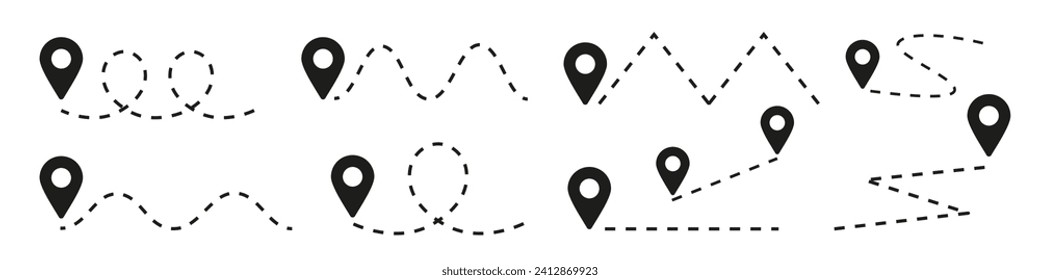 Pin point set. Navigation sign.