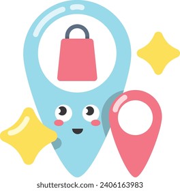 Symbol für den Pin Point Shop. Laden mit Pin-Map-Symbol
