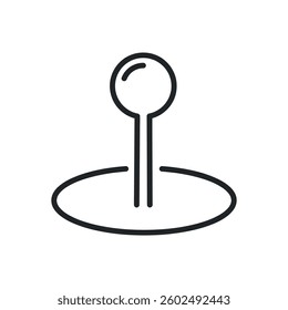 Pin point thin line icons. Perfect pixel on transparent background