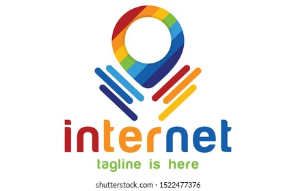 Pin point the World location icon simple elements logo