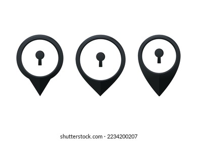 Pin pointer keyhole icon. Illustration vector