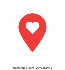 pin pointer like favorite place. concept of point finder for ecommerce or roadmap and best right path to shop or house. flat simple trend logotype graphic minimal design ui element isolated on white