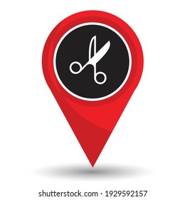 Pin pointer location with barbershop symbol