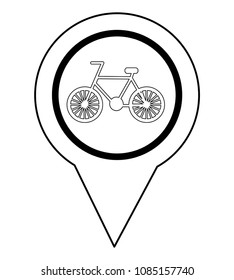 pin pointer location with bicycle icon