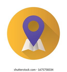 pin pointer location block style icon vector illustration design