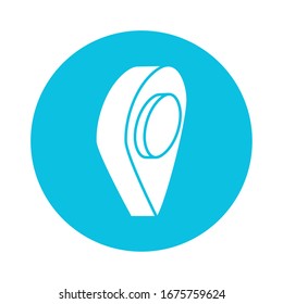 pin pointer location block style icon vector illustration design
