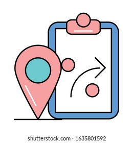 pin pointer location with checklist vector illustration design