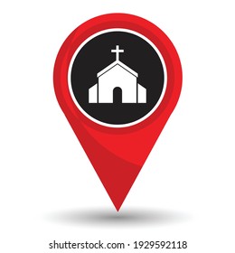 Pin pointer location with church symbol