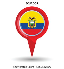 Pin pointer location with Ecuador flag symbol