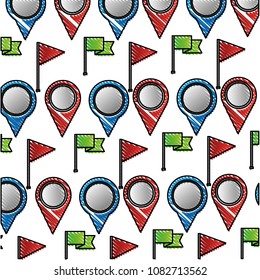 pin pointer location with flags pattern