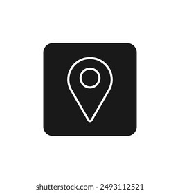 pin pointer location flat outline icon sign for app and website vector.
