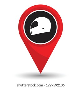 Pin pointer location with helmet symbol