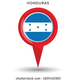 Pin pointer location with Honduras flag symbol