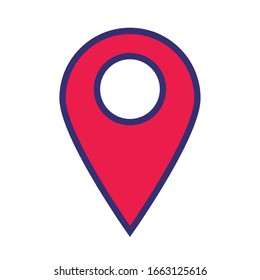 pin pointer location line and fill style icon vector illustration design