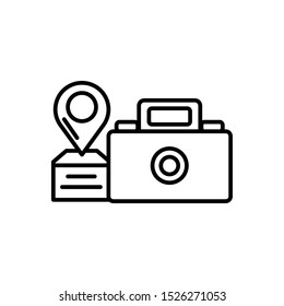 pin pointer location with photographic camera vector illustration design