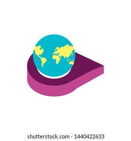 pin pointer location with planet earth